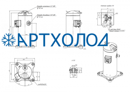 Компрессор спиральный RCH82C4LB7CA (141R1724) Ридан Компрессор спиральный RCH82C4LB7CA (141R1724) Ридан