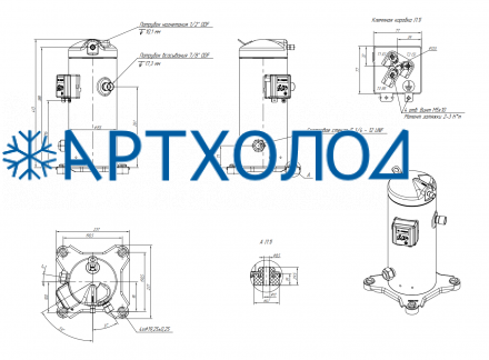Компрессор спиральный RCM13E5LB7CA (141R8656) Ридан