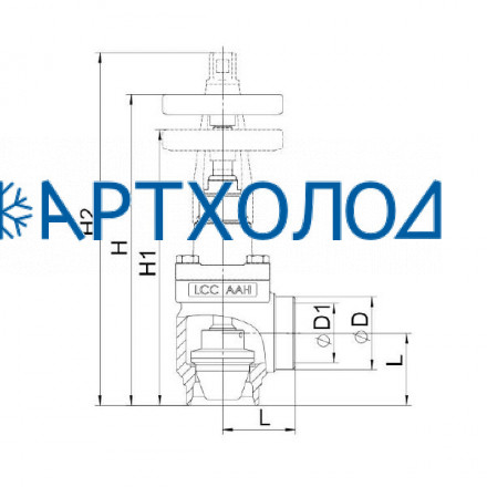 Ручной регулирующий клапан TVD-HA DN100 63 бар, угловой (комплектация с защитным алюминиевым колпачком) Dofun