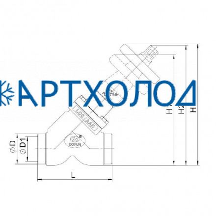 Обратно-запорный клапан SCV-HS DN25 63 бар, прямоточный (комплектация с защитным алюминиевым колпачком)  Dofun