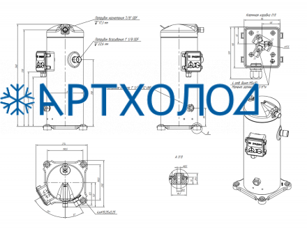 Компрессор спиральный RCH112C4LB7CA (141R1727) Ридан Компрессор спиральный RCH112C4LB7CA (141R1727) Ридан
