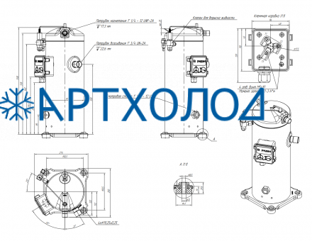 Компрессор спиральный RCL51E4LT8CA (141R9554) Ридан Компрессор спиральный RCL51E4LT8CA (141R9554) Ридан