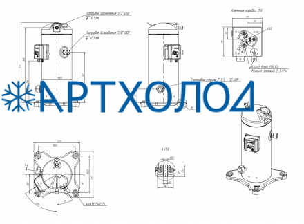 Компрессор спиральный RCM21E4LB7CA (141R8612) Ридан Компрессор спиральный RCM21E4LB7CA (141R8612) Ридан