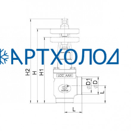 Обратно-запорный клапан SCV-HA DN15 63 бар, угловой (комплектация с защитным алюминиевым колпачком) Dofun