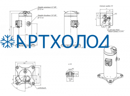 Компрессор спиральный RCH36C5LB6CA (141R0777) Ридан Компрессор спиральный RCH36C5LB6CA (141R0777) Ридан
