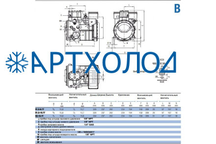 Компрессор B1.5-9.1Y (R-404A, R-507, R-134a, R-407C LBP) Frascold