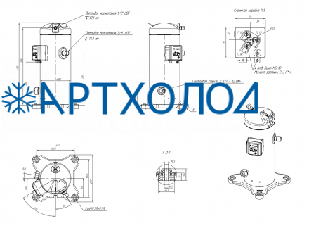Компрессор спиральный RCM13E4LT7CA (141R8815) Ридан Компрессор спиральный RCM13E4LT7CA (141R8815) Ридан