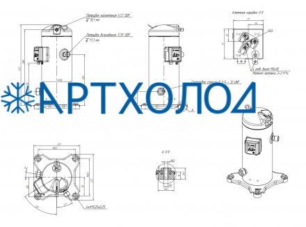 Компрессор спиральный RCM19E4LT7CA (141R8819) Ридан Компрессор спиральный RCM19E4LT7CA (141R8819) Ридан