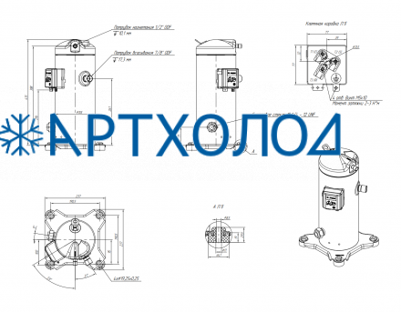 Компрессор спиральный RCM38E4LB7CA (141R8618) Ридан Компрессор спиральный RCM38E4LB7CA (141R8618) Ридан