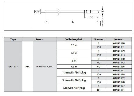 Датчик температуры EKS 111 084N1161 Danfoss