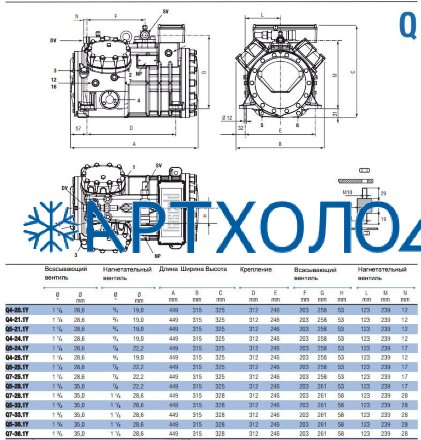 Компрессор Q5-28.1Y (R-404A, R-507, R-134a, R-407C LBP) Frascold